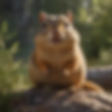 Artistic rendering of a chipmunk in its natural habitat