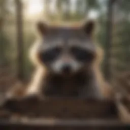 Illustration of a raccoon in a live trap
