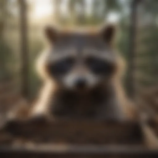 Illustration of a raccoon in a live trap