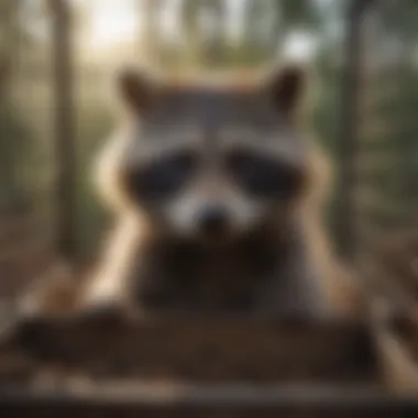 Effective Raccoon Capture Illustration of a raccoon in a live trap