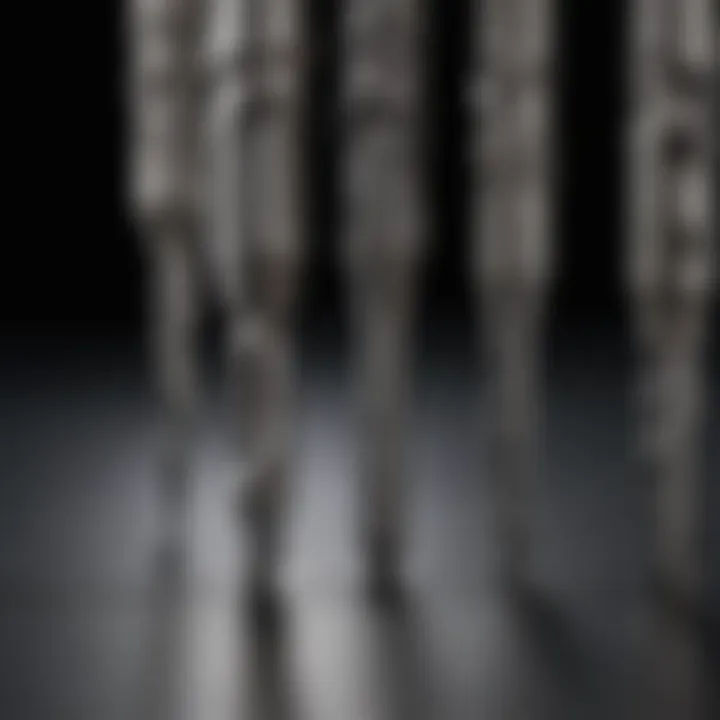 Close-up of high-quality drill bits for rotary hammer drill