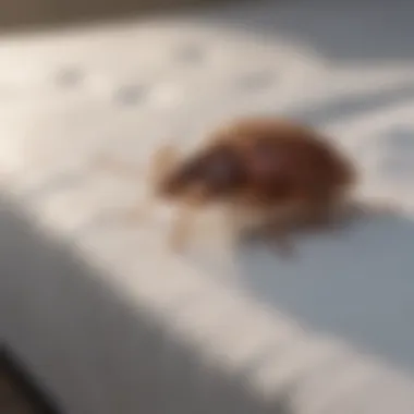 Close-up of a bed bug on a mattress
