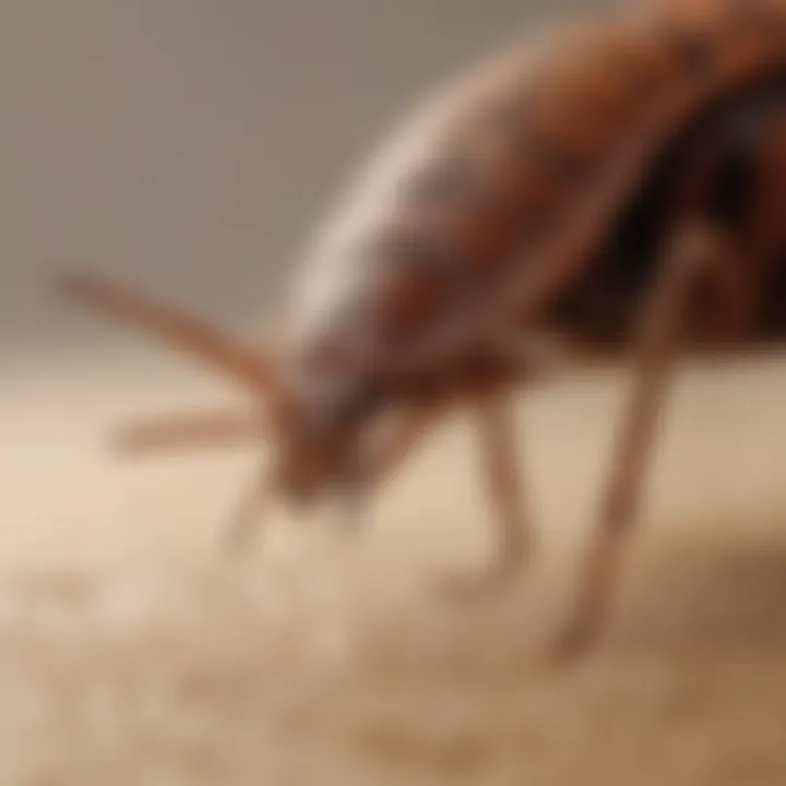 Close-up of vacuum nozzle targeting bed bug hiding spot