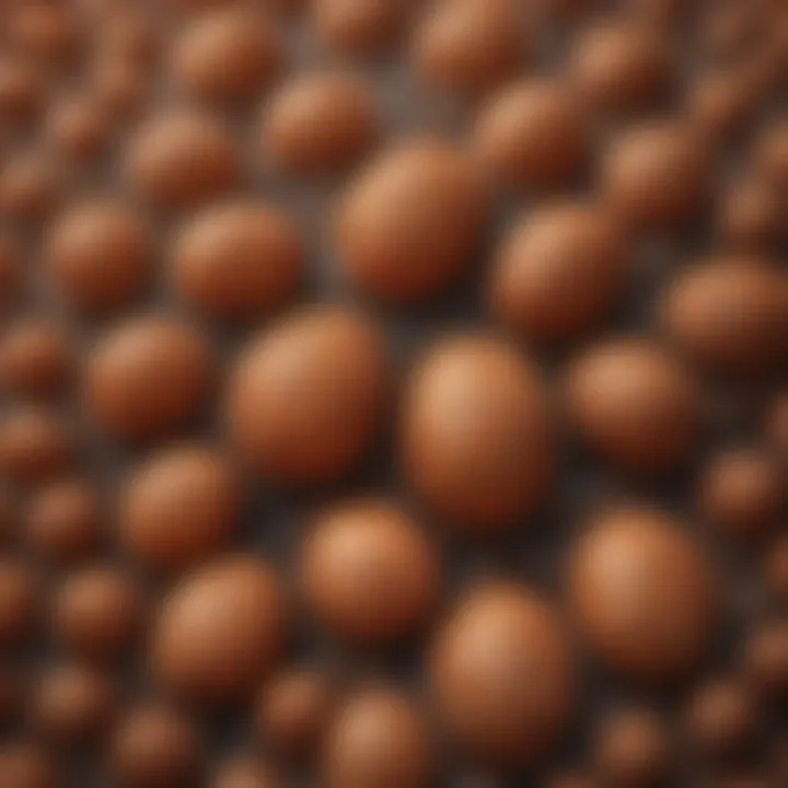 Detailed close-up of clover mite egg structure