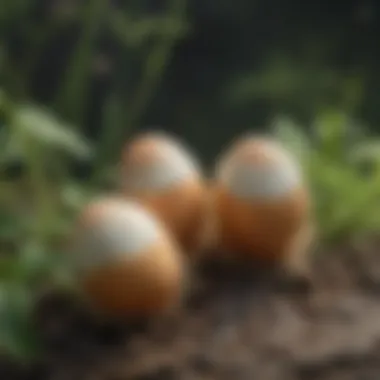 Elegant clover mite eggs in their natural habitat