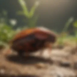 Illustration depicting the biology of cockroaches and their habitat.