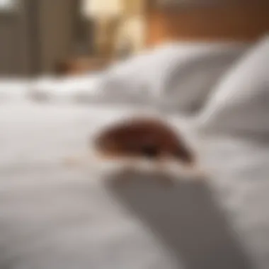 Pest control professional applying cold treatment in a bedroom