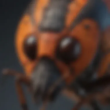 Vibrant Wing Patterns of the Kissing Bug Kissing bug with distinctive color patterns on its wings