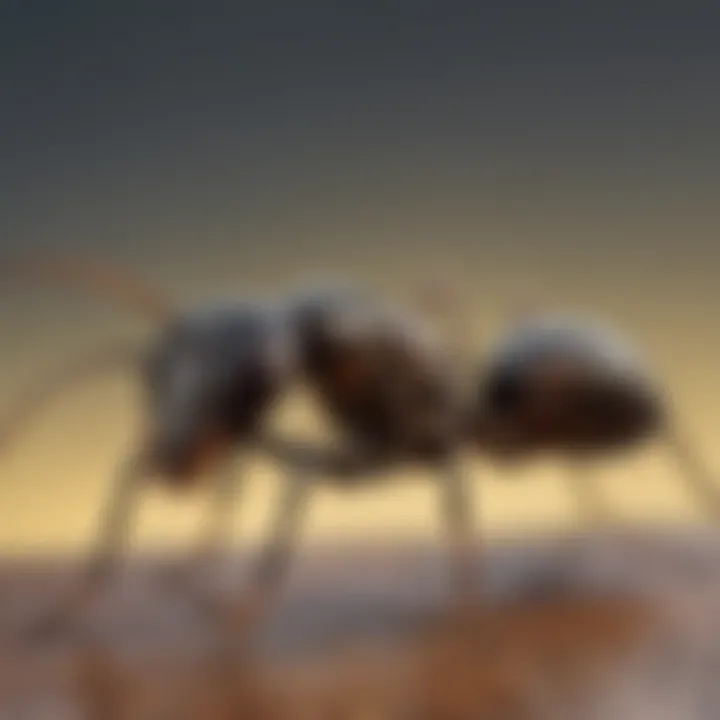 Illustration of common indoor ant species with labels