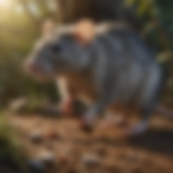 Illustration showcasing the compatibility of wildlife-friendly rat bait with the environment
