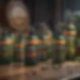 An array of pest control products with Bug B Gone prominently displayed