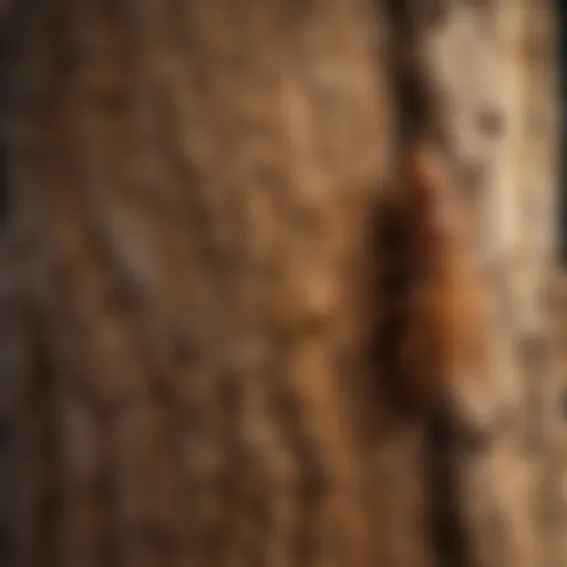 Detailed depiction of treebark termite behavior in a natural environment