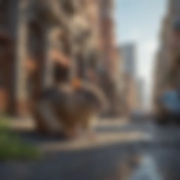 Urban landscape of San Francisco with rodent habitats