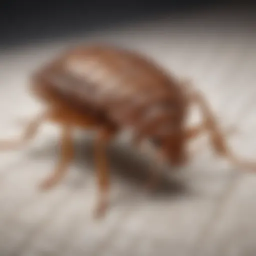 Close-up of a bed bug on a mattress