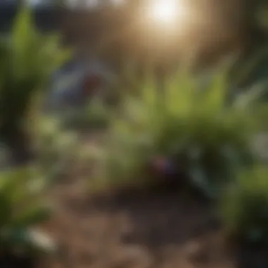 Close-up of natural repellent plants in a backyard