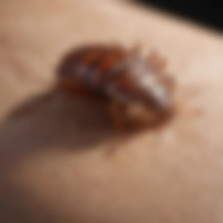 Examining seams for bedbug signs