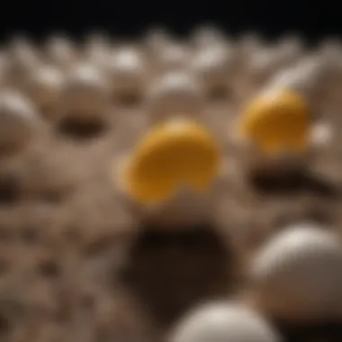 Hidden Eggs of Burns Pest Macro shot of burns pest eggs in a hidden spot