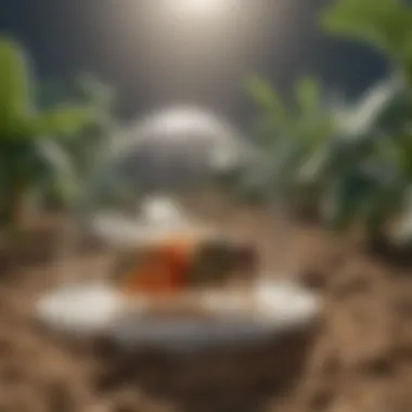 Safeguarding Agricultural Bounty Healthy crop surrounded by protective fumigation shield