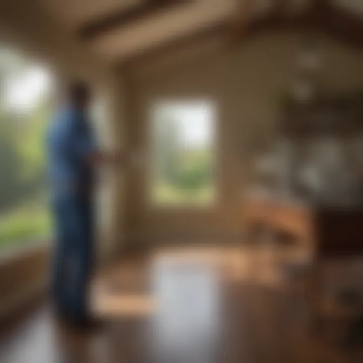 Exterminator inspecting a home in Santa Rosa