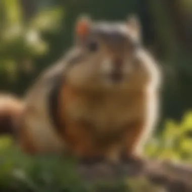 Chipmunk Behavior in Gardens Chipmunk in garden setting
