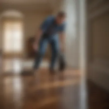 Inspecting for Pest Infestations Macro shot of a pest exterminator inspecting a home