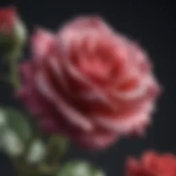 Beautiful blooming rose affected by pests