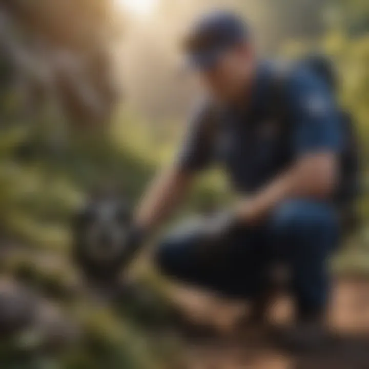 A professional technician performing pest control treatment