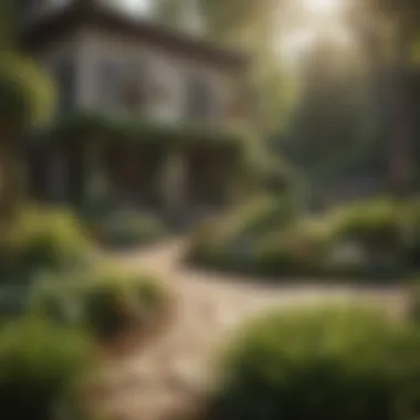 A serene garden representing sustainable pest management practices