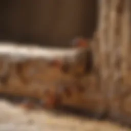 Illustration of termite damage in wooden structures