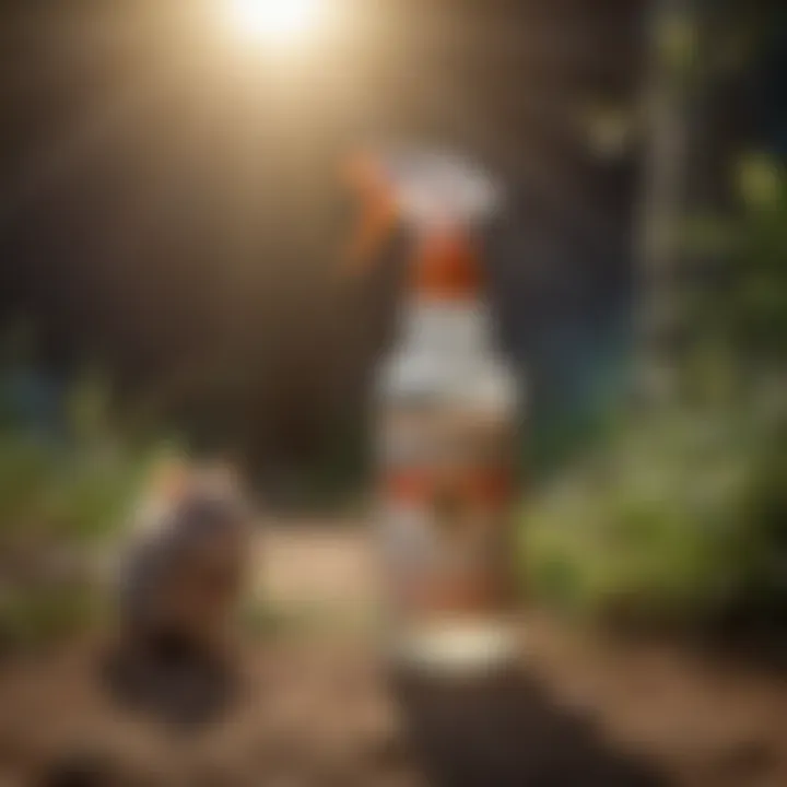 Homemade Rodent Repellent Spray in a Bottle A bottle of homemade rodent repellent spray