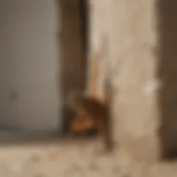 Illustration of a cricket squeezing through a tiny crack in a wall