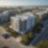 Aerial view of Daytona Beach with pest control team working in the background