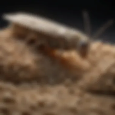 Moth larvae feeding on stored grains