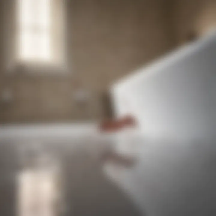 Red ant extermination process in bathroom