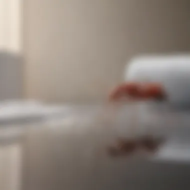 Person using natural repellent against red ants in bathroom