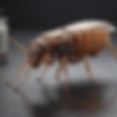 Detailed Illustration of Flea Lifecycle and Target Points for Industrial Treatment