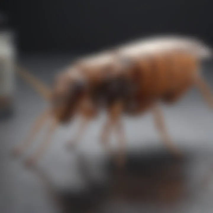 Detailed Illustration of Flea Lifecycle and Target Points for Industrial Treatment