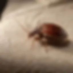 Close-up inspection of bed bug hiding spot