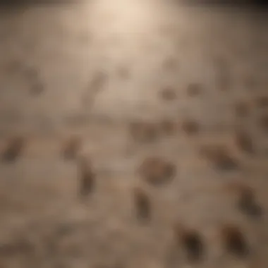 Ant trail patterns on a carpet surface