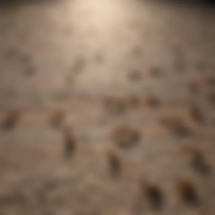 Ant trail patterns on a carpet surface