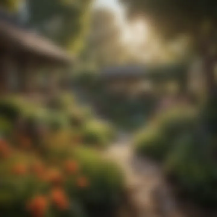 A serene backyard setting with plants and flowers, exemplifying preventive measures.