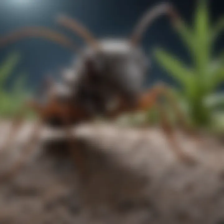 A diverse range of ant species observed engaging in night-time behaviors.