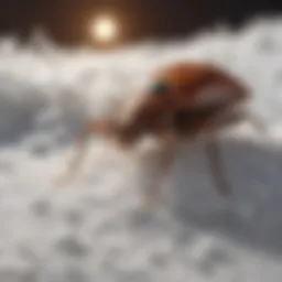 Close-up of snow covering a bed