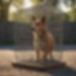 Detailed view of a dog proof trap showcasing its innovative design