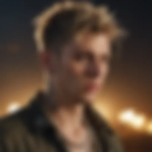 Dramatic Portrait of Machine Gun Kelly performing 'Crossfire'
