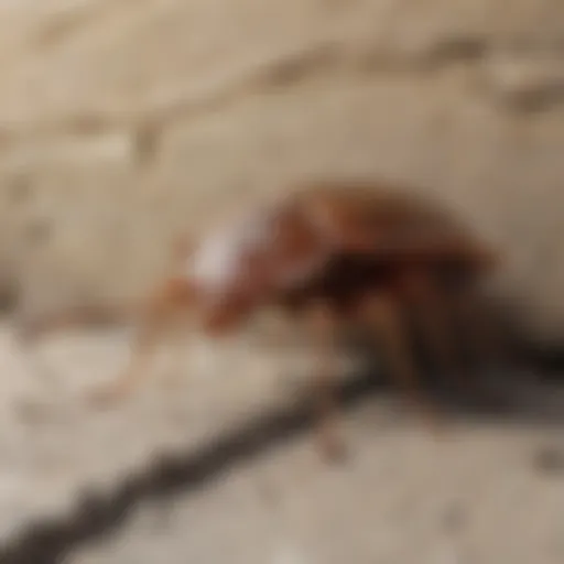 Illustration of bed bug hiding in cracks