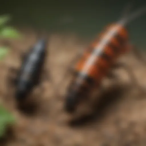 The Interplay of Earwigs and Pesticides Illustration depicting intricate relationship between earwigs and pesticides