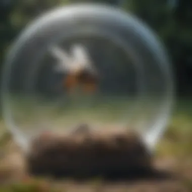 Close-up of an environmentally friendly fly trap in use