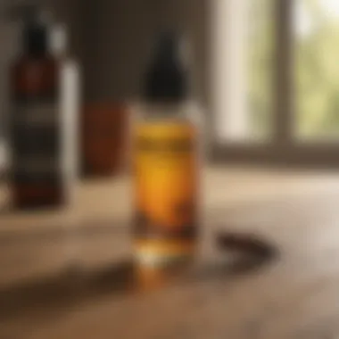 Natural insect repellent ingredients displayed on a wooden table