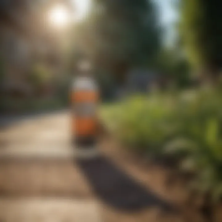 Chemical insecticide being applied to yard